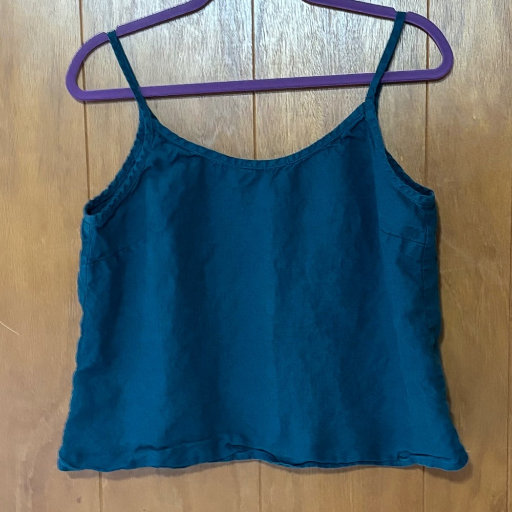 Notperfect linen Rimini Cami in Emerald
